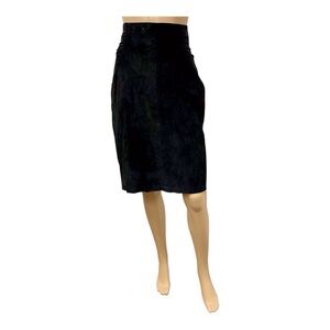 Lillie Rubin Women’s Black Genuine Leather Lining Pencil Skirt, 10